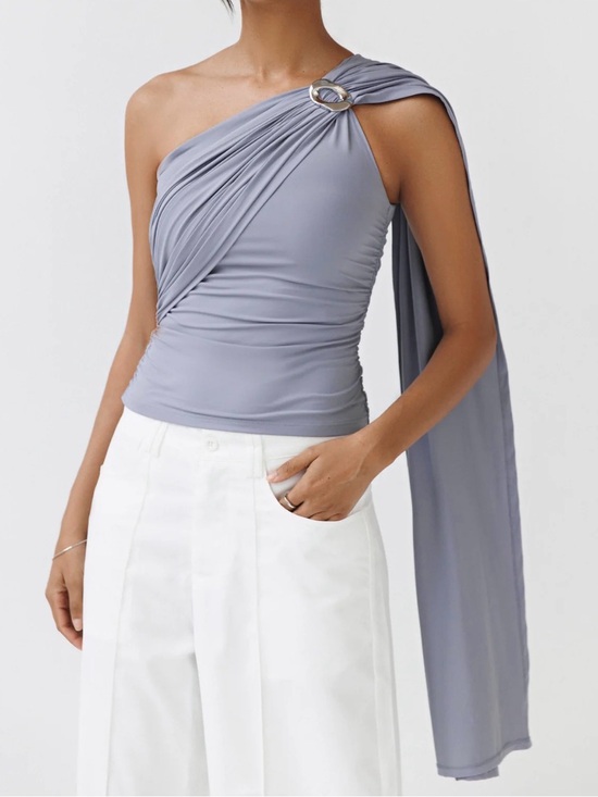 Kinisoni Tops - Kinisoni Palla Wrap Top in Burf Blue